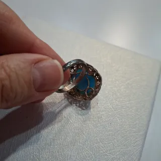 Anillo Plata Antiguo Turquesa