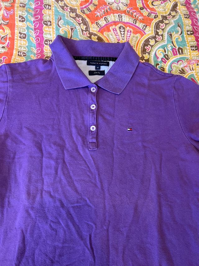 Polo Tommy Hilfiger Morado Talla M Slim Fit