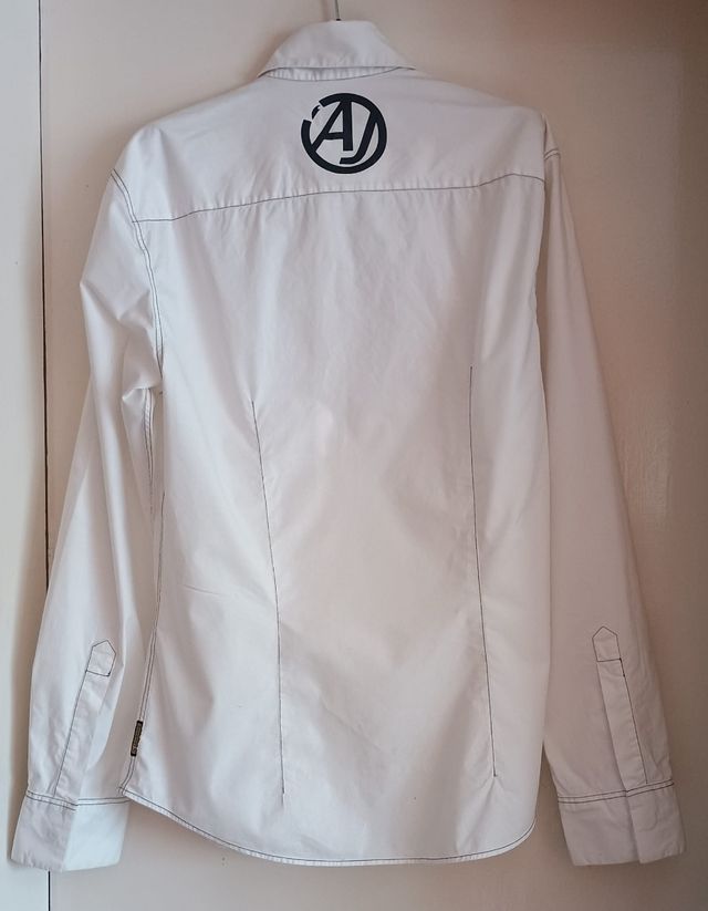 Camisa Armani Jeans Blanca Manga Larga