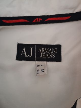 Camisa Armani Jeans Blanca Manga Larga