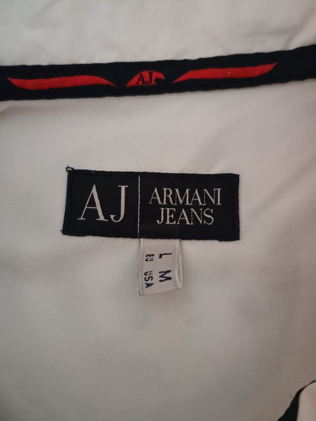Camisa Armani Jeans Blanca Manga Larga