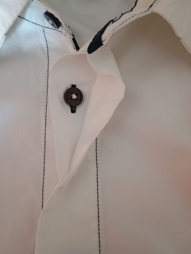 Camisa Armani Jeans Blanca Manga Larga