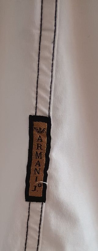 Camisa Armani Jeans Blanca Manga Larga