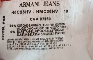 Camisa Armani Jeans Blanca Manga Larga