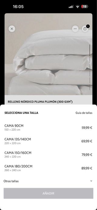 Nórdico de plumas beige y blanco