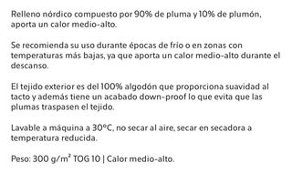 Nórdico de plumas beige y blanco