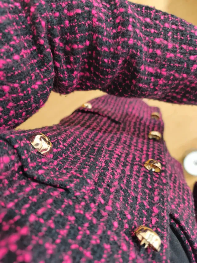 Conjunto Sfera tweed rosa y negro
