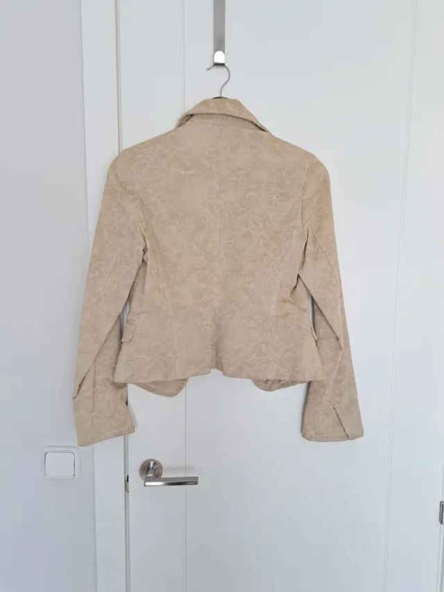 Chaqueta pana beige mujer