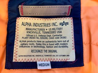 Chaqueta Bomber Alpha Industries NASA Talla M