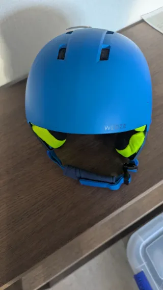 Casco de esquí Wedze azul y amarillo