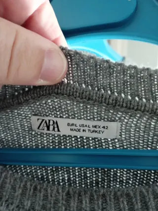Jersey Zara punto gris talla L