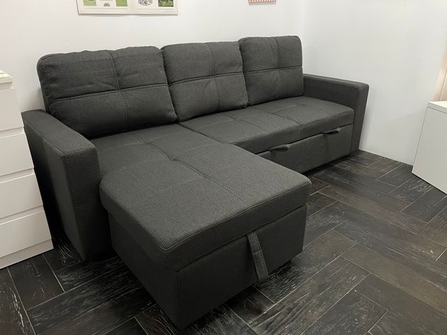 Liquidación Sofá Cama Gris con Arcón- Nuevo OFERTA
