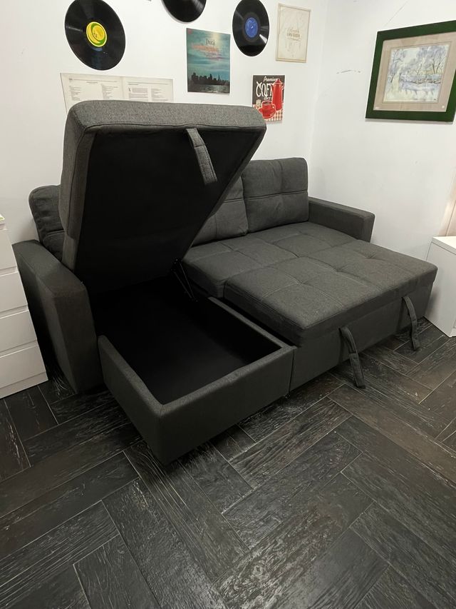 Liquidación Sofá Cama Gris con Arcón- Nuevo OFERTA