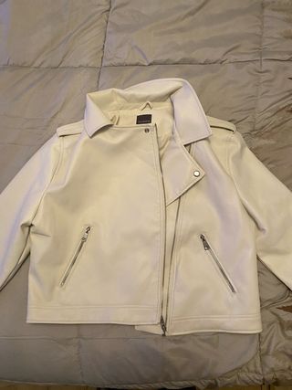 Chaqueta cuero blanca Talla L