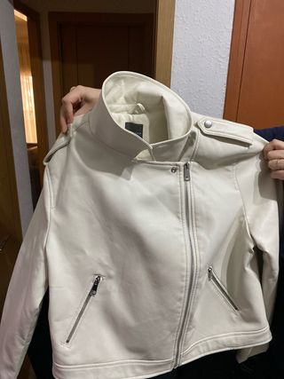 Chaqueta cuero blanca Talla L