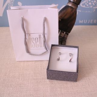 Pendientes plata de ley aros ondulados circonitas