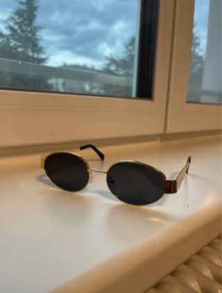 Occhiali da sole ovali oro