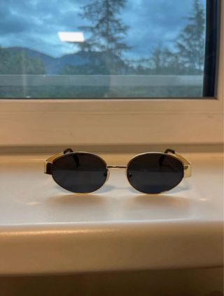 Occhiali da sole ovali oro