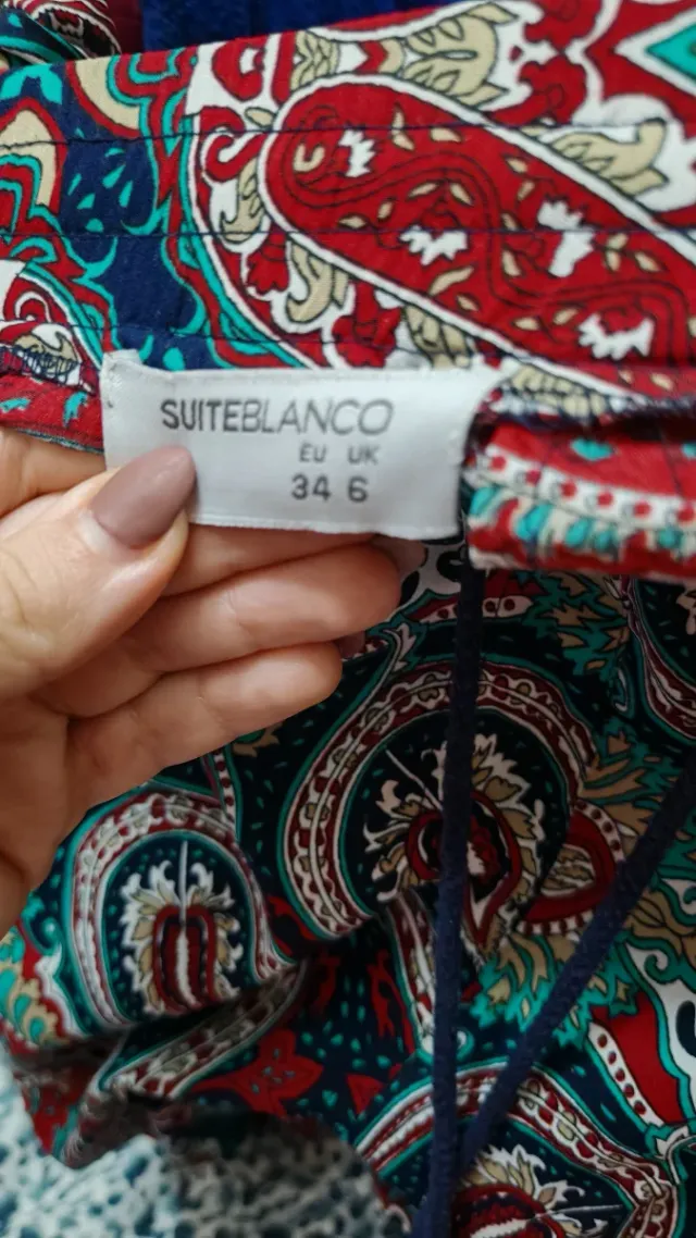 Pantalón estampado Blanco talla S