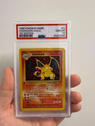 Carta Pokémon Charizard 1st Ed PSA 10 NO ORIGINAL