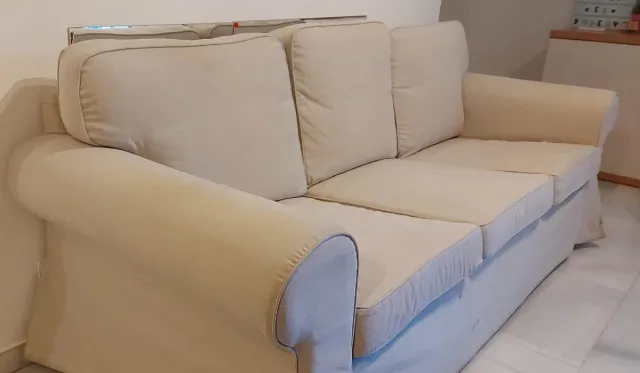 Sofá 3 plazas Ikea beige tela