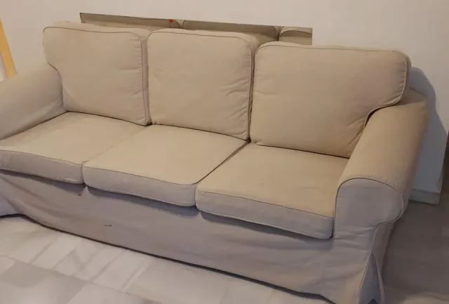 Sofá 3 plazas Ikea beige tela