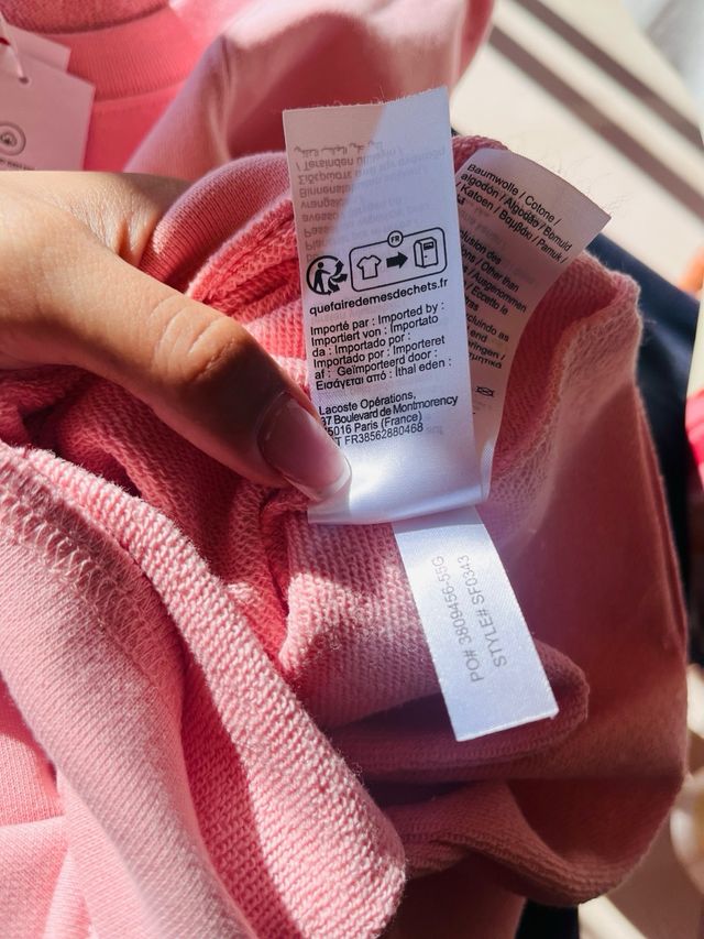 Sudadera Lacoste Rosa Talla m medium