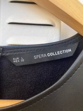 Vestido Sfera Polipiel Negro Talla L