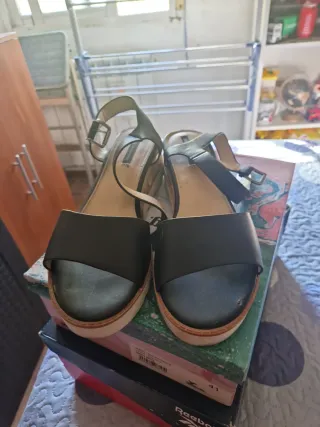 Sandalias de plataforma negras talla 41