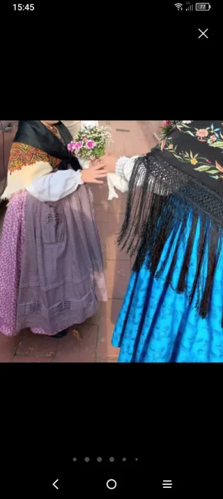 Falda de Baturra,tela gloria, indumentaria