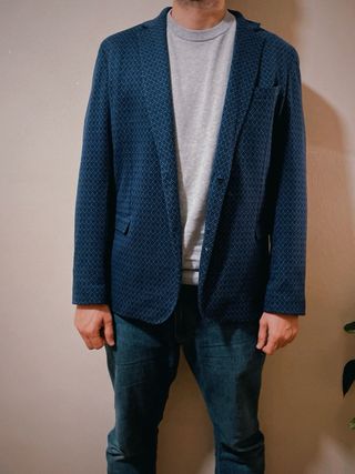 Americana azul hombre con estampado