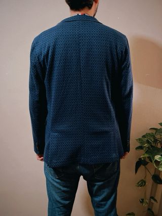 Americana azul hombre con estampado