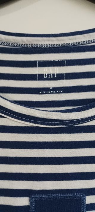 Camiseta Gap Rayas Azul y Blanca