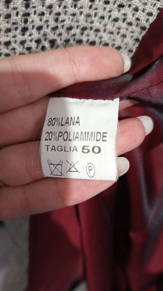 Cappotto Lana Donna Taglia 50 Nero