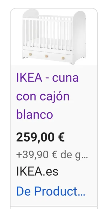 Cuna de bebé blanca