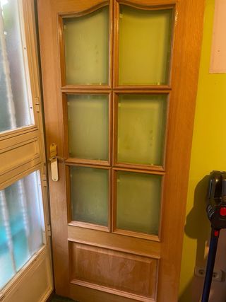 Puerta madera y cristal interior