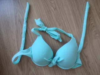 Sujetador bikini relleno verde azulado