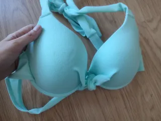 Sujetador bikini relleno verde azulado