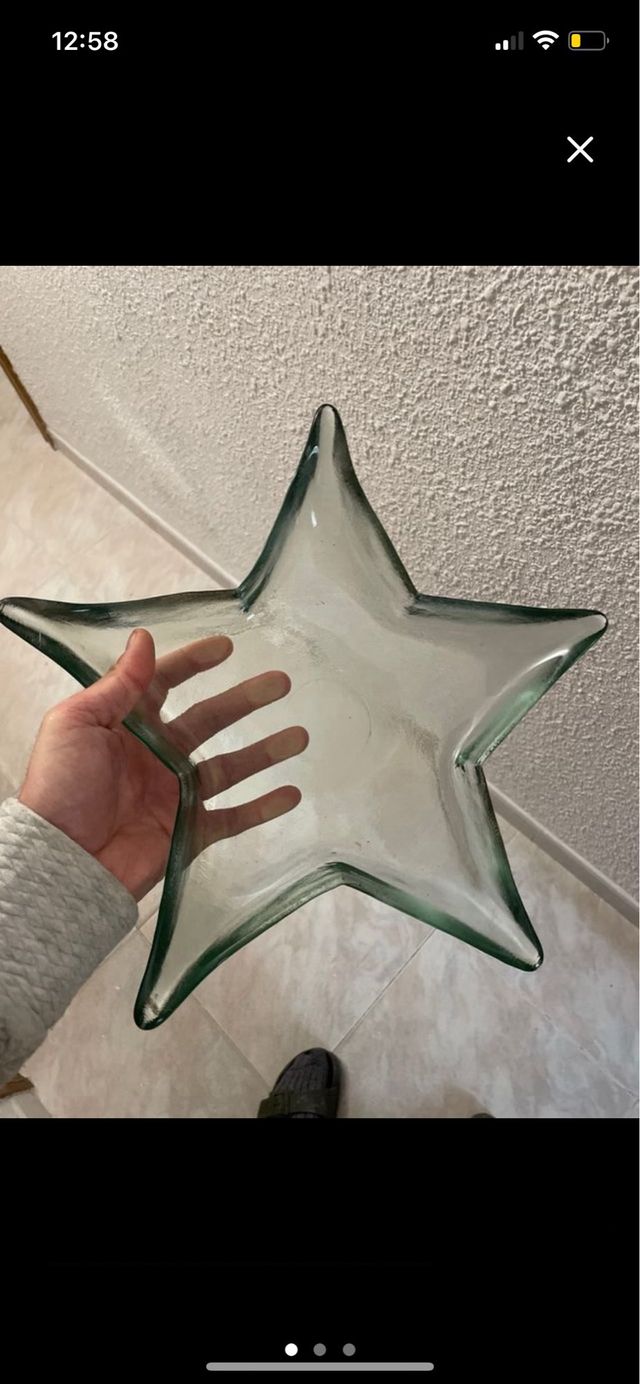 Centro de mesa vidrio estrella verde