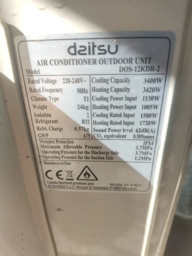 Aire Acondicionado Daitsu DS-12KDR-2