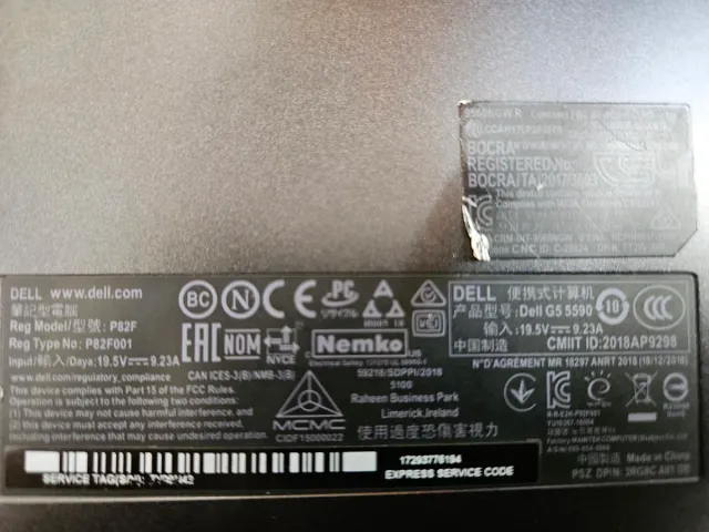 Dell G5 15 i7 RTX2060 6GB, 16Ram + SSD 1TB 980 Pro