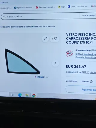 Vetri Fiat Coupé dal1993- Posteriori Fissi 4630551