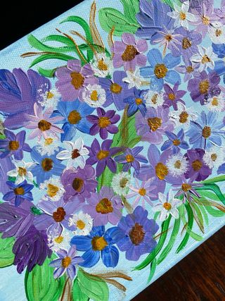 Quadro dipinto fiori colorati