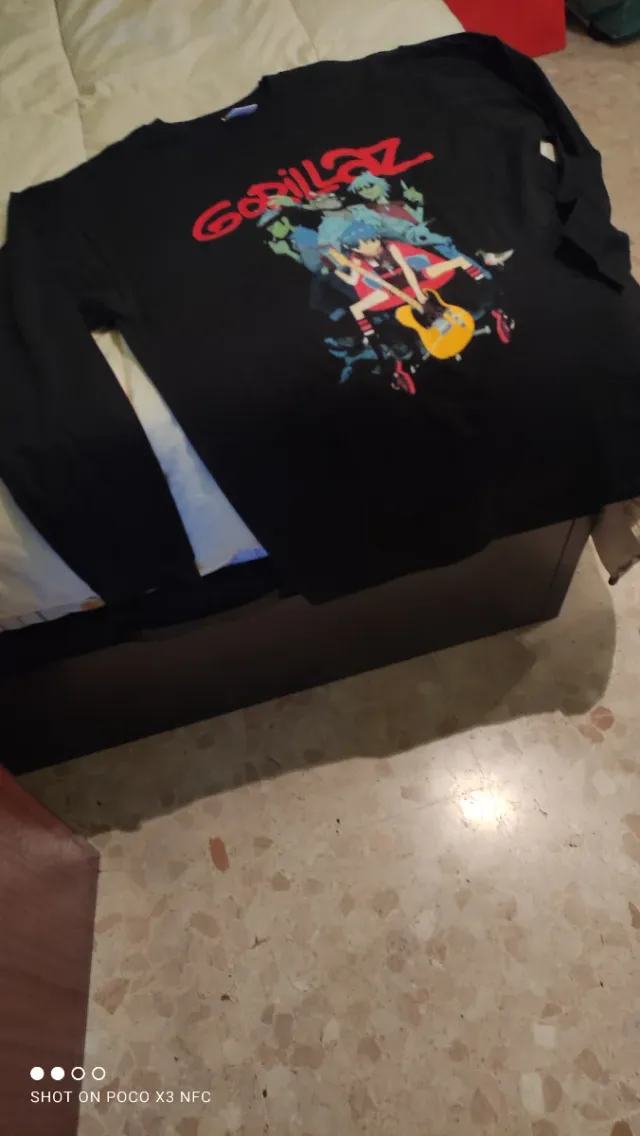 Camiseta Gorillaz Manga Larga Negra