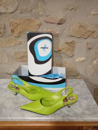 Zapatos Mustang Punta Verde Pistacho