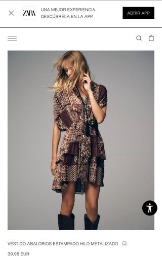 Vestido Zara estampado mujer