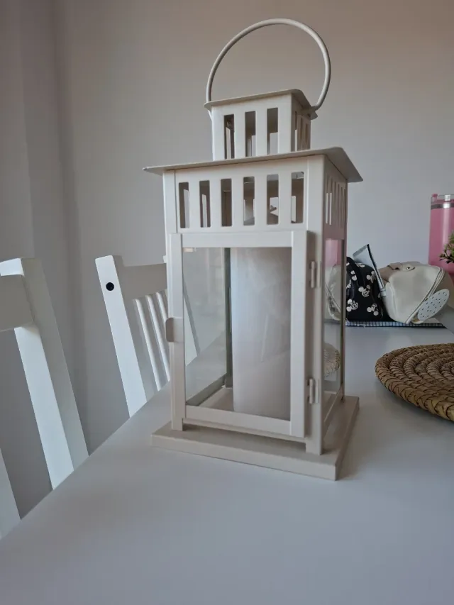 Farolillo blanco con vela ikea