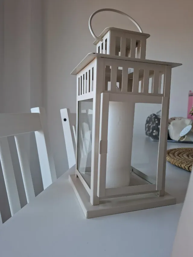 Farolillo blanco con vela ikea