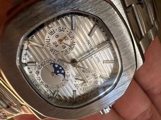 Reloj Patek Philippe de acero plateado y blanco