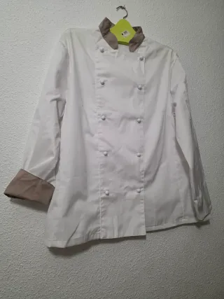 Chaqueta Cocinero Blanca y Marrón
